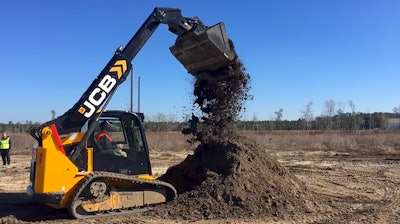 JCB’s TS3-8T Teleskid compact track loader. Photo: Still from YouTube video posted by Craig Williams
