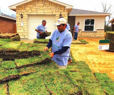 More than 22,000 square feet of harvested sod were installed. Photo: Project EverGreen