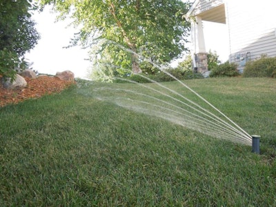 IrriGreen’s technology is said to “print” water in controlled patterns to match the shape of the lawn. Photo: IrriGreen