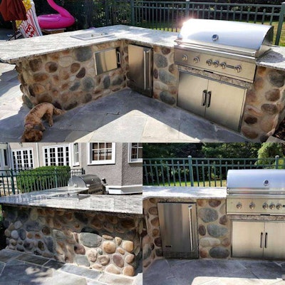 Stone facing is often a popular choice, but Holland advise to do it last. Photo: Black River Landscape Management