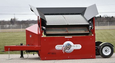The new Pitbull 2300B portable box screener is easily maneuverable, according to the manufacturer, and the best choice for companies screening topsoil, mulch, gravel, stone and asphalt. Photo: Lake Erie Portable Screeners