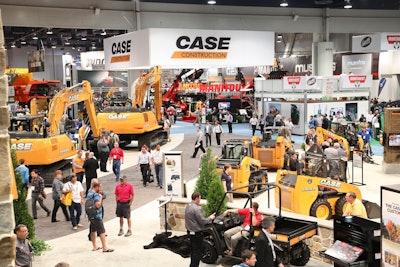 The booth at CONEXPO will be re-used by other vendors for future events and other materials will be donated. Photo: CASE Construction Equipment