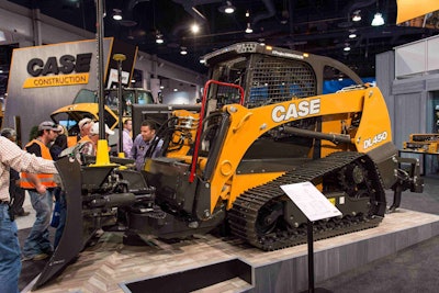Case CE unveiled its DL450 concept machine at ConExpo 2017. The company says the machine represents a new category: half compact track loader, half dozer to make a Compact Dozer Loader. Photos and video: Wayne Grayson
