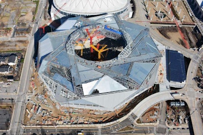 Construction is planned to be completed July 30, 2017. Photo: Mercedes-Benz Stadium