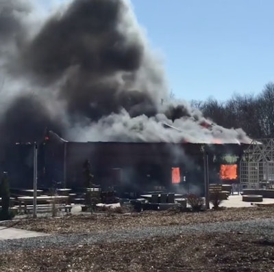 Smoke could be seen billowing out several hundred feet in the air. Photo: Northeast Bravest