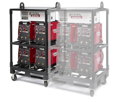 The 4-Pack Rack can accommodate up to four Flextec 350X welders. Photo: Lincoln Electric