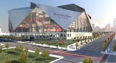 Mercedes-Benz Stadium will be able to charge 48 electric cars simultaneously. Photo: Mercedes-Benz Stadium