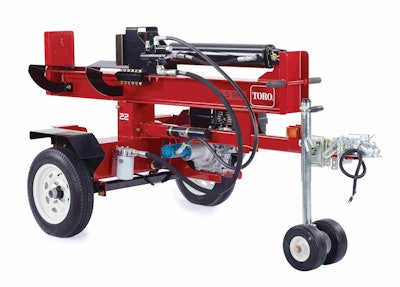 Toro’s new log splitter has a 22-ton cutting force. Photo: Toro