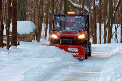 The IMPACT UTV is an addition to the line released in 2016, which included the Tornado UTV hopper spreader, and 11 cu ft dual-electric spreader Photo: Western Products