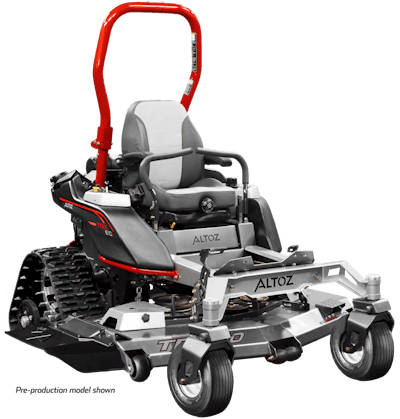 Altoz’s TRX zero-turn mower comes with two type and two deck size choices. Photo: Altoz