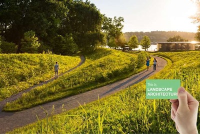 Use the hashtag #WLAM2017 along with the “This is Landscape Architecture,” card to show your favorite landscape-design spaces on social media. Photo: ASLA