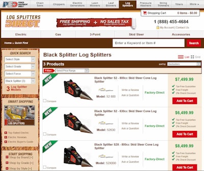 This website will allow customers across the United States to easily purchase products over the Internet. Photo: Black Splitter