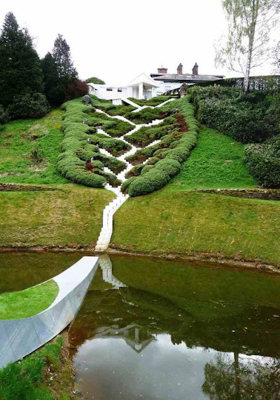 The Cascading Universe is part of Jencks’ Garden of Cosmic Speculation. Photo: John Lord/Flickr
