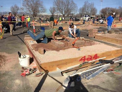 Students had to use teamwork on during events like the hardscape installation. Photo: Jill Odom