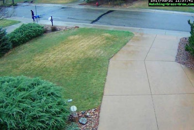 Here in the top left hand corner you can spot a neighbor walking a dog.