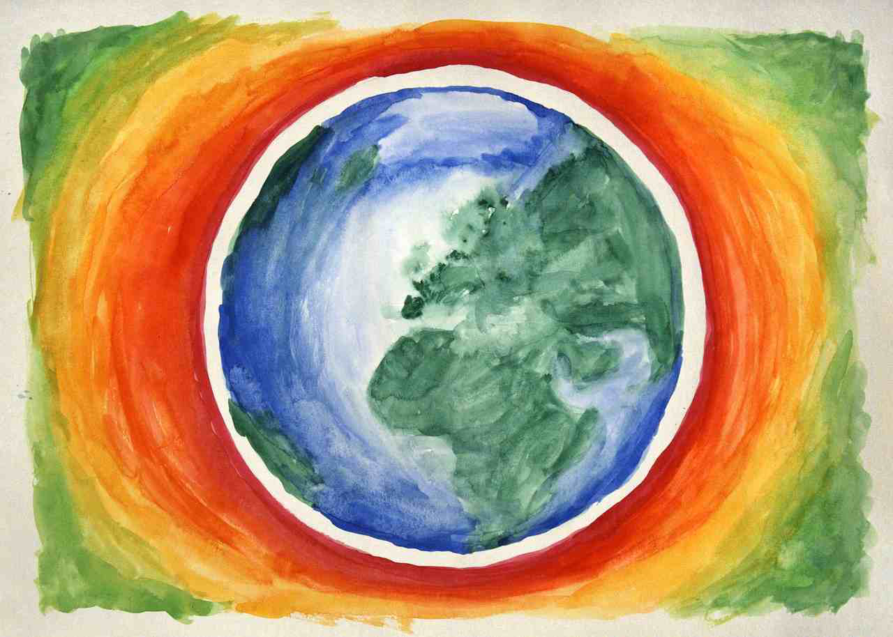 painting of the earth and climate change