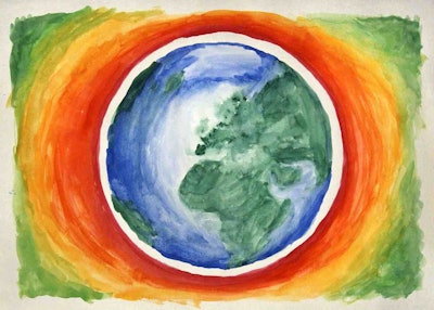 painting of the earth and climate change