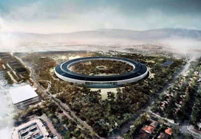 A rendering of Apple’s new wheel-shaped campus. Photo: Apple and City of Cupertino