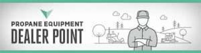 Propane equipment dealer point logo