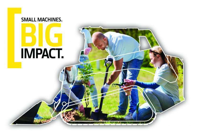 Logo fo small machines big impact program by John Deere