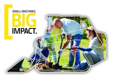 Logo fo small machines big impact program by John Deere