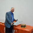 Steve Merriam celebrated the opening of their new Northeast STIHL facility on March 31, 2017. Photo: STIHL Inc.