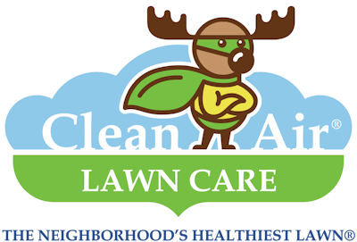 Clean Air uses to have a blade of grass as its logo but then chose the moose to help it stand out as a humble hero. Giard says the Rocky and Bullwinkle feel is intentional. Photo: Clean Air Lawn Care