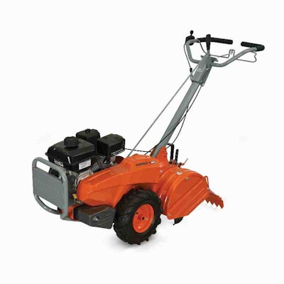 The rear-tine tillers provide one-handed control while counter rotating tines break up hard ground. Photo: YARDMAX