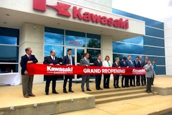 Various Kawasaki managers and executives gathered for the ribbon cutting on May 18. Photo: Jill Odom