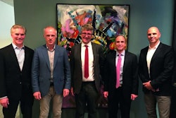 Pictured from left to right: Thomas Herrmann (MD Stanwich Partners LLC), Thomas Friedrich (MD Kinshofer Group), Erik Gabrielson (Advocat and Lifco Counsel, Vinge), Steven S. Boeschenstein (MD Stanwich Partners) and Francois Martin (GM Kinshofer USA) Photo: Kinshofer