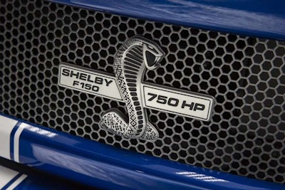 logo for ford's shelby f-150 super snake with 750 hp
