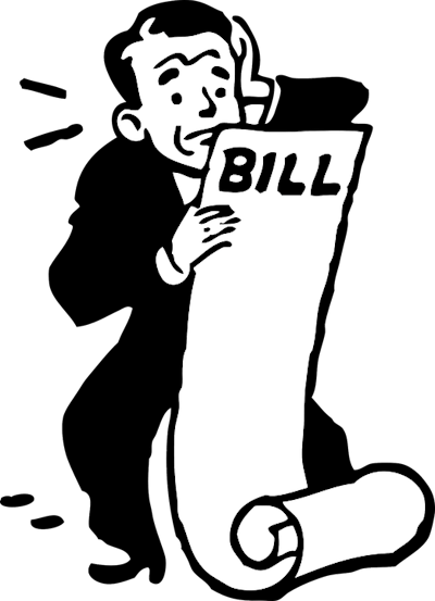 man looking at bill worried with the charges