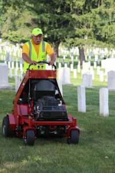 Volunteers performed tasks such as aeration and irrigation around the cemetery. Photo: Beth Hyatt