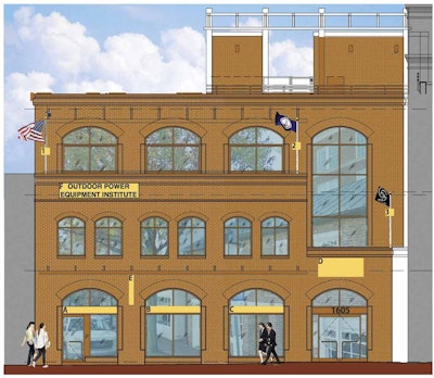 An architect’s rendering of the façade of OPEI’s new headquarters at 1605 King Street. Photo: OPEI