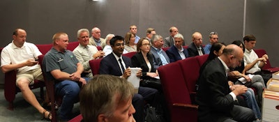 RISE co-plaintiffs in Complete Lawn Care, Inc. et al v. Montgomery County, Maryland, fill the court room to hear Judge Terrence McGann read his ruling from the bench, declaring Bill 52-14’s private property ban to be unlawful and preempted by Maryland law. Photo: RISE