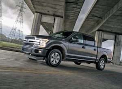 2018 ford f150 truck under bridge
