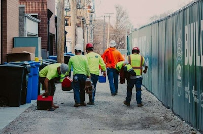 workers leaving jobsite