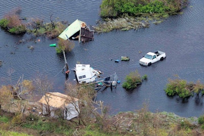 An aerial view of some of the severe flooding in Rockport, Texas. Photo: Sgt. 1st Class Malcolm McClendon/Department of Defense