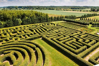 beautiful hedged labyrinth