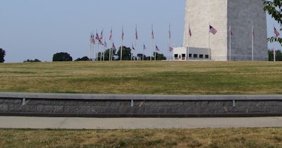 The ha-ha is an effective barrier around the Washington Monument. Photo: Wikiwand