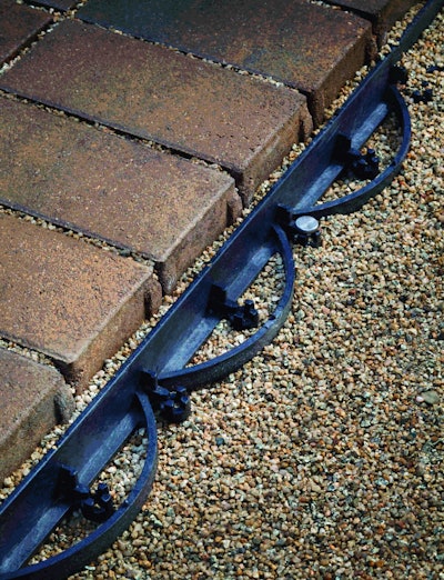 Edging is crucial to prevent pavers from spreading. Photo: Belgard