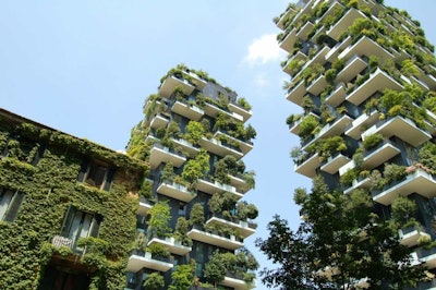 green roofs and green walls on living complex