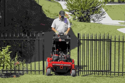 The 24-inch aerator is designed to go through residential gates. Photo: Exmark