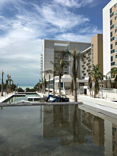 While Marco Island was the point where Hurricane Irma made landfall, palms installed by BrightView in Tampa withstood the more than 100-mph winds and stayed upright. Photo: BrightView