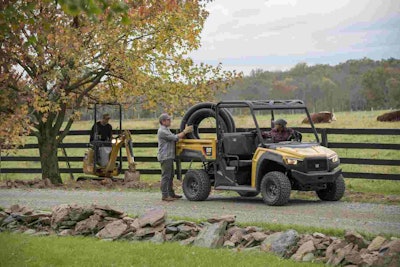 The gas-powered Cat CUV82 and the diesel-powered CUV102D will roll into dealerships in summer 2018 with the manufacturer’s suggested retail prices of $14,999 and $16,299. Photo: Caterpillar