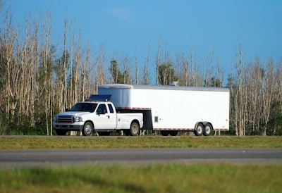 truck with attached trailer