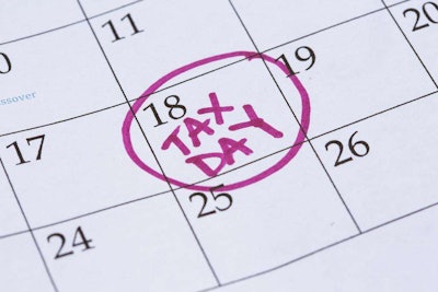 calendar with tax day circled