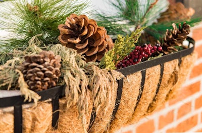 window basket with seasonal decor