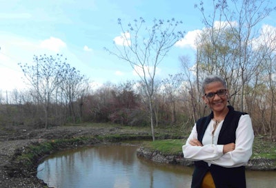 Pictured is Diane Jones Allen in front of the Sankofa Wetland Park in New Orleans. Photo: Diane Jones Allen