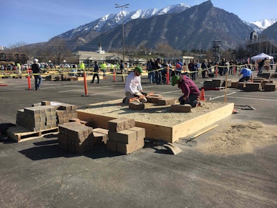 Students from across the country competed in green industry challenges such as hardscape installation. Photo: Jill Odom
